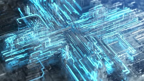 Antecedentes tecnológicos abstractos de un haz brillante de fibra óptica que se extiende en el espacio digital