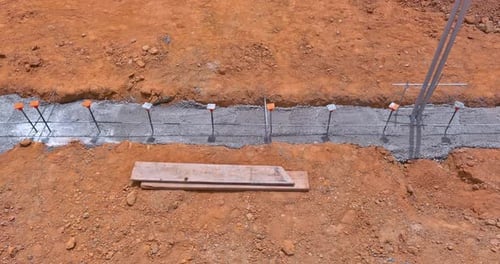 Reinforced Concrete Foundation Construction on a Strip Foundation
