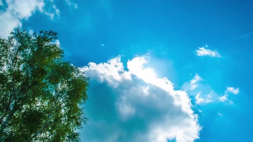 Time lapse cloudy morning sky, nature background.