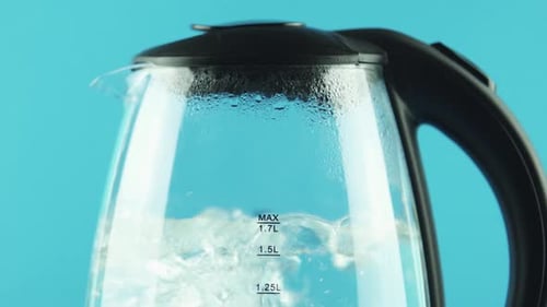 Clear Kettle Boiling Water Close Up