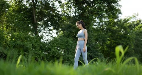 Woman yoga in the garden