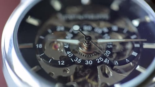Edle Lederarmbanduhr. The Dial Armbanduhr Nahaufnahme.