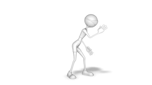 3D-Zeichentrickfilm Man Dance Looped auf Weiß