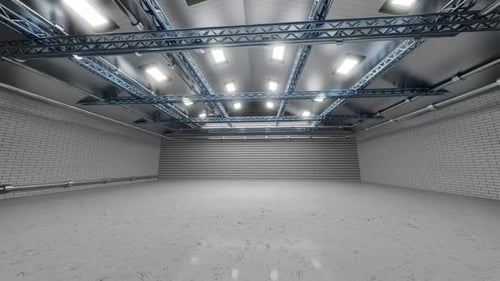 3D rendered animation of empty industrial facility