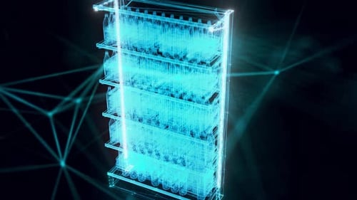 Market Shelf Water Hologram Close Up Hd