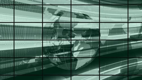 Digital Data Globe Grid Background for Technology and News