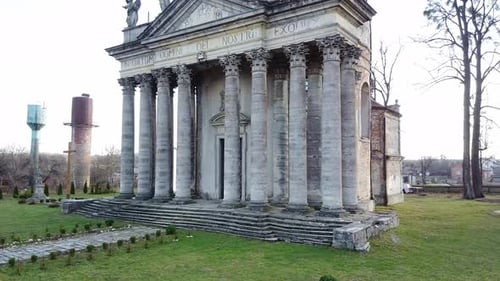 Vue aérienne de l'église catholique romaine, Ukraine