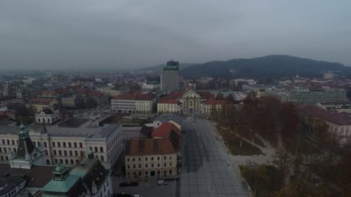 Aerial of buildings near the Congress Square