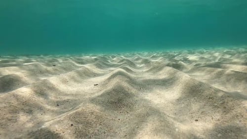 Underwater view of turquoise water and seabed, Ionian Sea, Italy