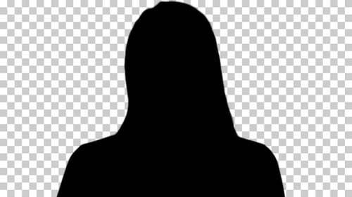 Mulher de silhueta procurando, Alpha Channel