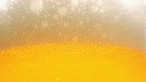 Close Up of Bubbling Beer