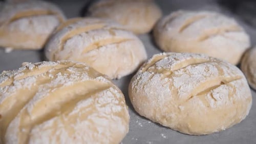 Close Up of Prepared Dough Balls on Baking Sheet