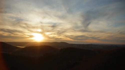 Time Lapse of an Amazing Sunset Over the Surrounding Area of the City.