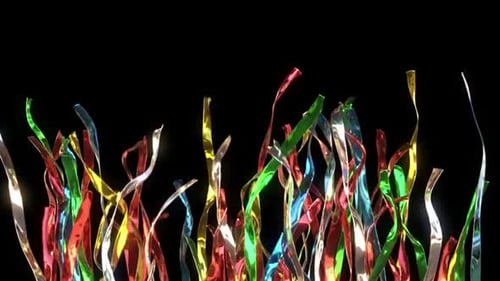 Colorful Fluid Shimmering Ribbons Celebration Background