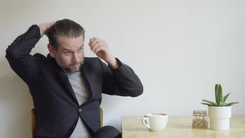 Man in cafe
