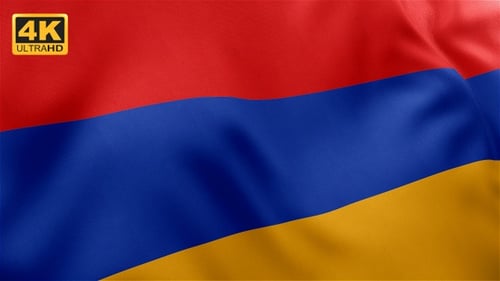 Realistic Waving Flag of Armenia Seamless Loop