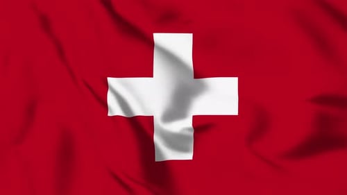 Waving Switzerland Flag Animation Loop