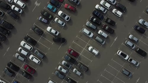 Aerial View of Automobile Parking