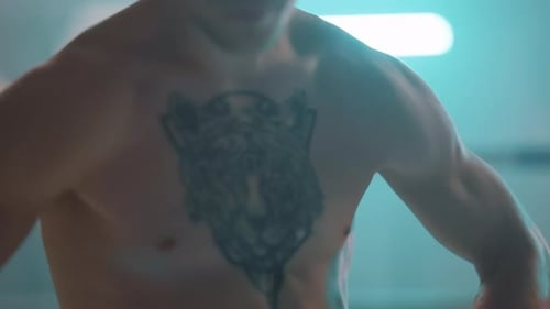 Man Bicep Curls with Resistance Bands