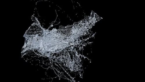 Dynamic Water Splash Liquid Element Transparent Background