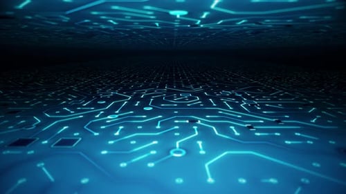 Endless Travel Through Circuitboard Environment Background Loop