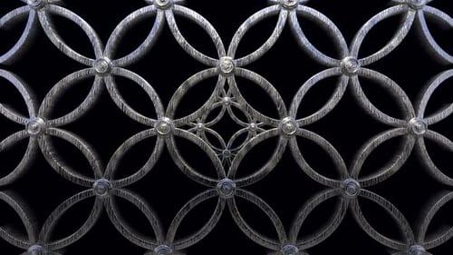 Animated Silver Metallic Geometric Tunnel Pattern