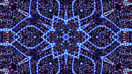 Abstract Futuristic Blue Kaleidoscope Pattern Loop