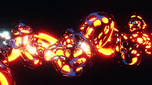 Liquide rougeoyant changeant de forme. Animation en boucle infinie