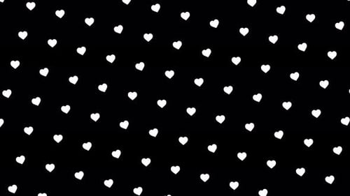 White Hearts Seamless Pattern Background Loop