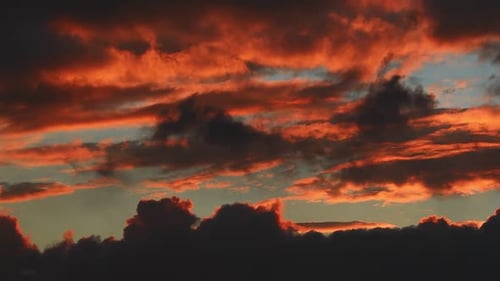 Movement of Clouds with Red Reflections