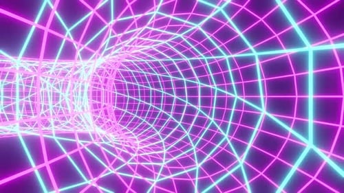 Net Spider Pink And Blue Tunnel Vj Loop Background HD