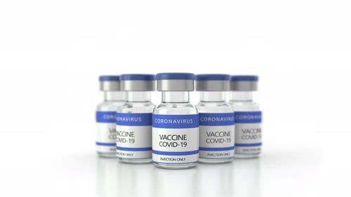 COVID-19 Vaccine Vials Rotating in 3D Animation