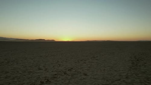 Desert Landscape Aerial at Sunset or Sunrise