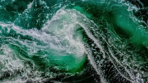 Waves of Water of the River and the Sea Meet Each Other During High Tide and Low Tide