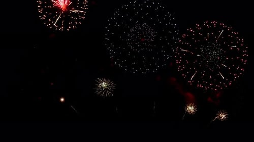 Fireworks Exploding in Night Sky Celebration