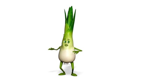 Onion Happy Dancing Looped White Background