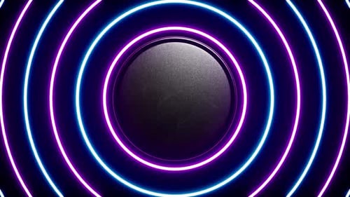 Metall-Logo-Platzhalter auf dem hellen Neon-Circle-Hintergrund