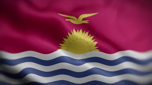 Realistic Waving Kiribati National Flag Loop