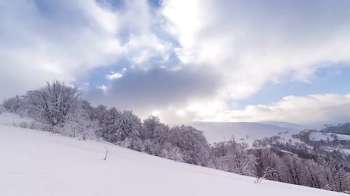 Moving White Clouds Blue Sky Scenic Aerial View