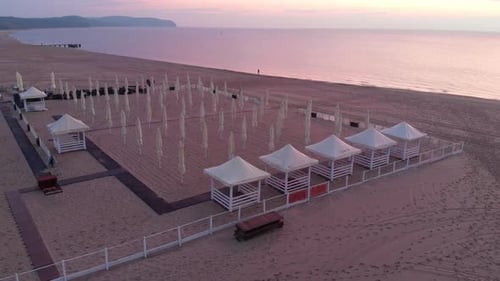 Empty Beach Bar At Sunrise