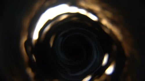 Abstract Tunnel with Golden Edges