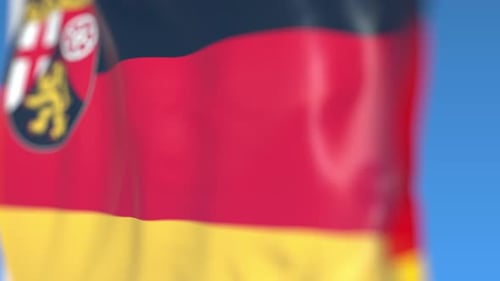 Realistic Waving Flag of Germany with State Coat of Arms