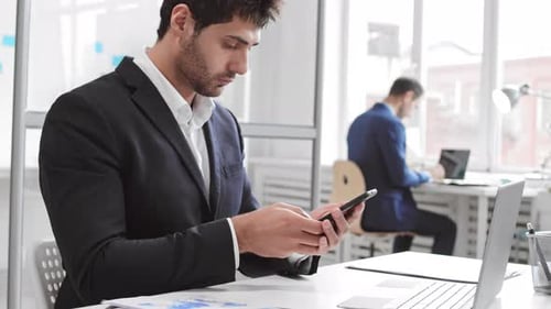 Male Worker on Business Call