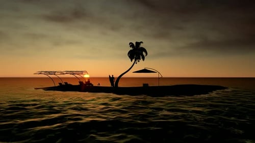 Palm Island at Sunset