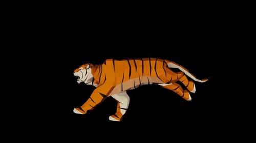 Geometric 3D Low Poly Tiger Running Animation