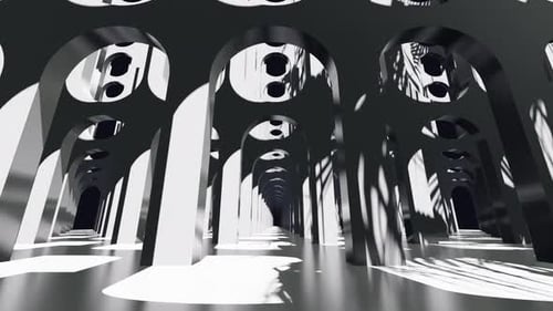 In To Door Abstract Pastel Color Geometry Tunnel 03 HD