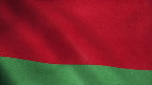 Realistic Waving Belarus Flag with Fabric Texture