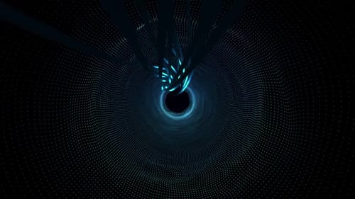 Futuristic Blue Data Stream Tunnel Logo Reveal