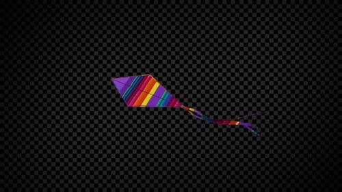 Colorful Geometric Kite Flying Animation