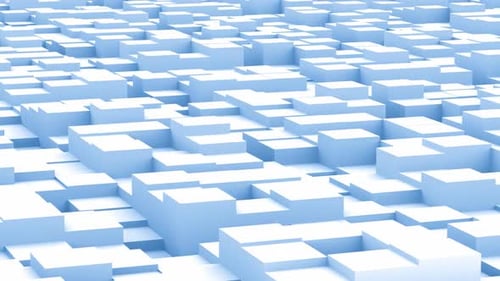 Abstract Geometric Blue Cubes Rising and Falling Loop Background